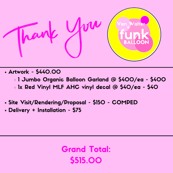 MLF Custom Balloon Installation - Job ID: 030824AHC