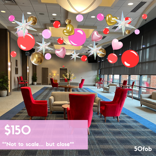 Zachary's Mission Custom Balloon Installation - Job ID: 110125SharingHearts