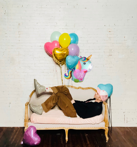 Rainbow Unicorn Candy ❤️ Crush Valentine's Helium Balloon Bouquet (more options)