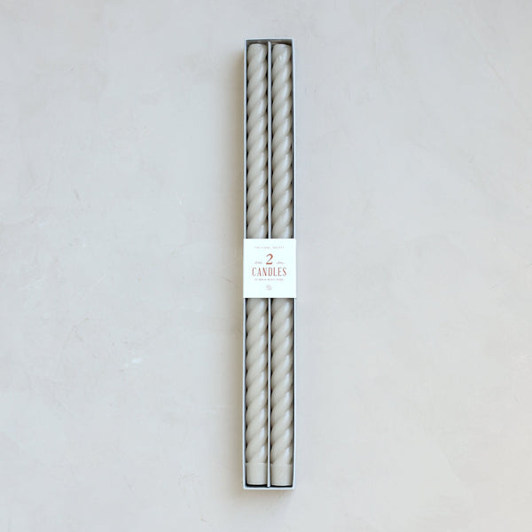 Pair of 18 in Fancy Taper Candles in Parchment