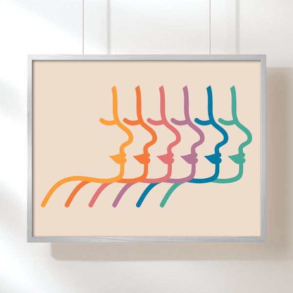 Boca Silhouettes Rainbow Art Print Framed by Circa78
