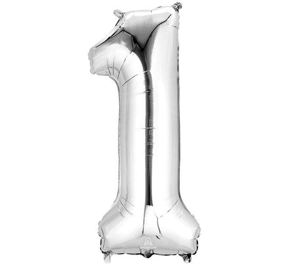34" Foil '1' Number Balloon (more colors)