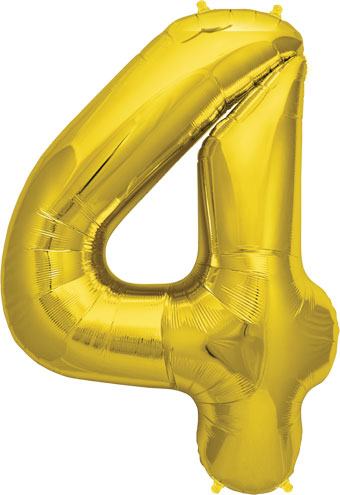34" Foil '4' Number Balloon (more colors)