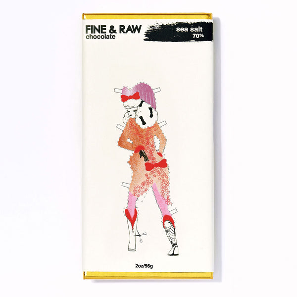 FINE & RAW Holiday XMAS Sea Salt Chocolate Bar