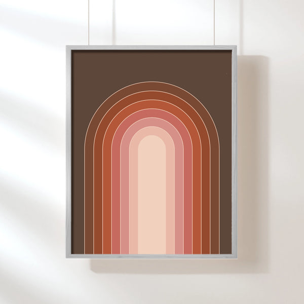 Dusty Rose Rainbow Art Print Framed by Circa78