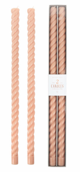 Pair of 18 in Fancy Taper Candles in Petal