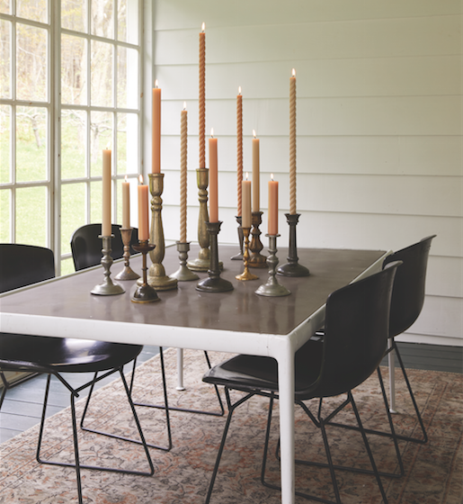 Pair of 6" Fancy Taper Candles in Petal