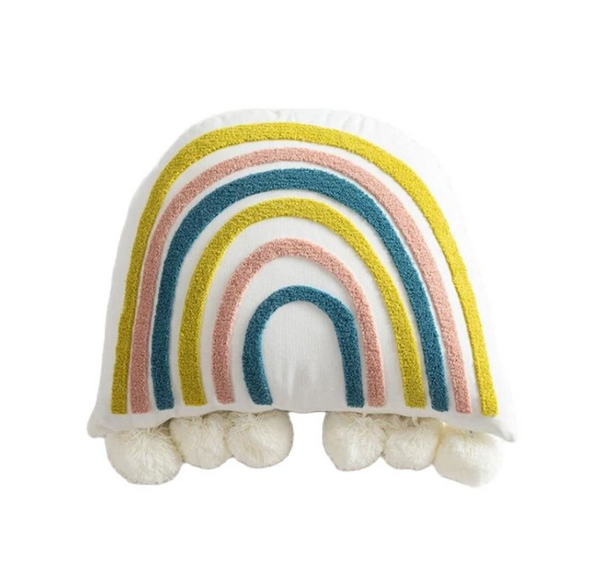 Cotton & Terry Pom-Pom Rainbow Pillow π