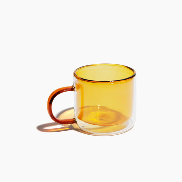 Borosilicate Double Wall Glass Mug - Amber