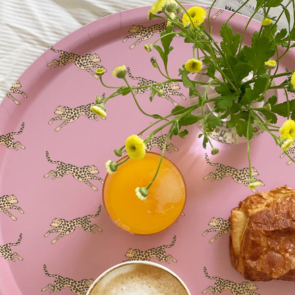 Yellow Leopard Round Serving Tray by BLU KAT