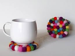 Felt Ball Wool Coaster Kitchen Accessory