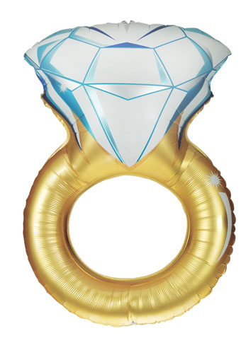 Mylar Gold Diamond Ring Balloon