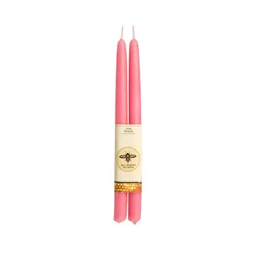 pink cherry blossom taper candles beeswax big dipper wax hand dipped pick up or delivery Pittsburgh Lawrenceville