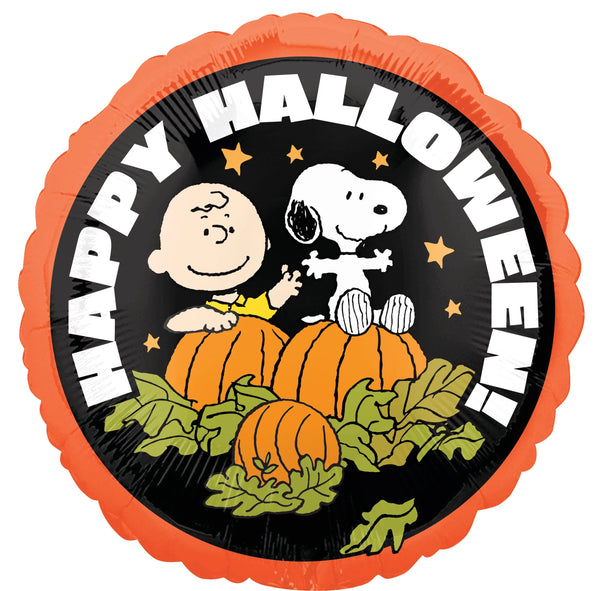 18" peanuts happy halloween charlie brown and snoopy foil helium balloon for delivery and pick up in pittsburgh