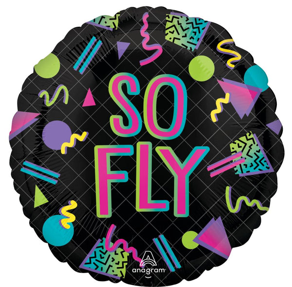 18" SO FLY 90s throwback foil helium balloon pittsburgh
