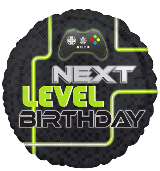 18" Next Level Gaming Happy Birthday Foil Helium Balloon