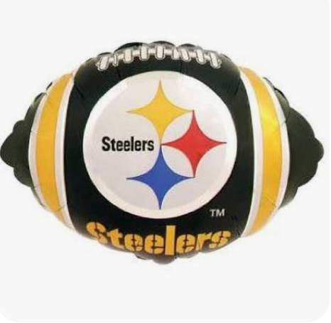 18 inch Pittsburgh Steelers football NFL foil mylar helium balloon black gold steel city game day tailgate party pick up or delivery in Pittsburgh Lawrenceville