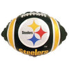 Pittsburgh Steelers inflatable football on a white background 18 inch Pittsburgh Steelers football foil mylar helium balloon sports game-day tailgate black gold iron city pick up and delivery Pittsburgh Lawrenceville 