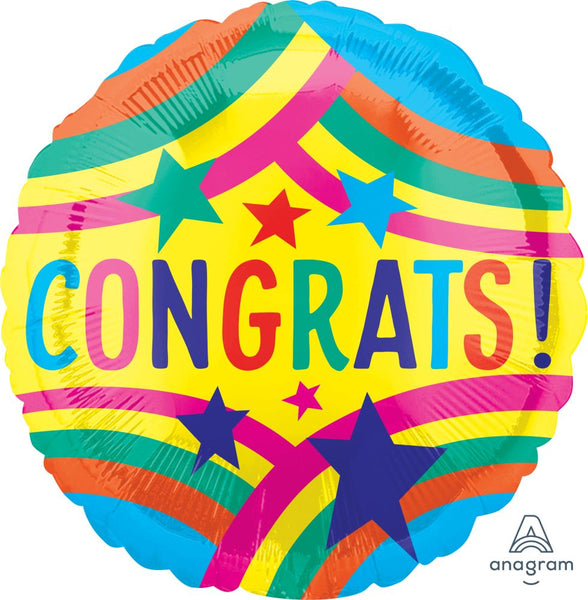 18" rainbow congratulations graduation helium foil balloon for delivery in pittsburgh