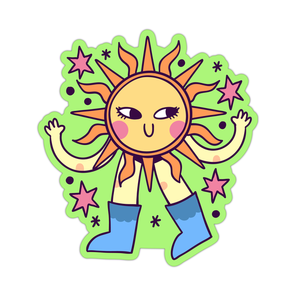 Celestial Smiling Sun Sticker