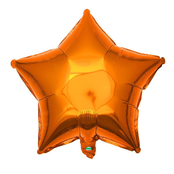20" Orange Star Foil Helium Balloon