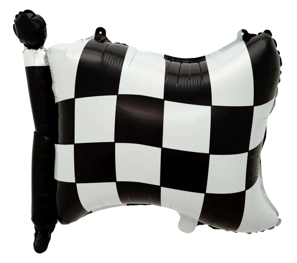 24 inch black and white checkered flag racing foil helium balloon for delivery and pick up in pittsburgh