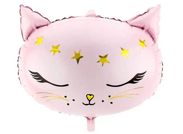 24 inch soft pink kitty cat foil helium balloon available for delivery in Pittsburgh