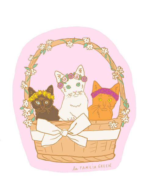 Kitten Basket Sticker
