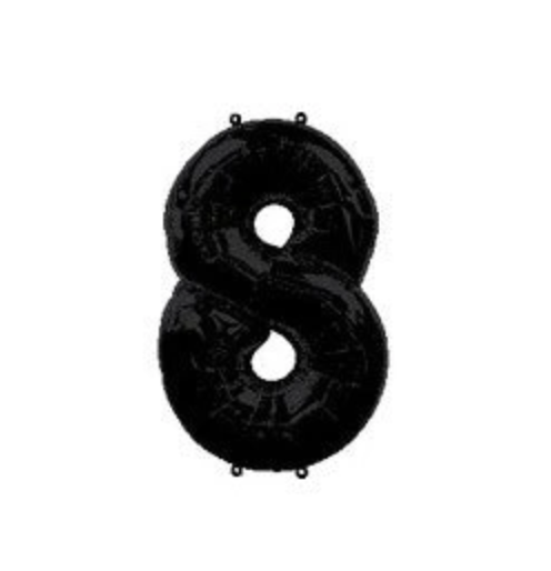 34" foil mylar helium filled number 8 balloon for pick up and delivery in pittsburgh