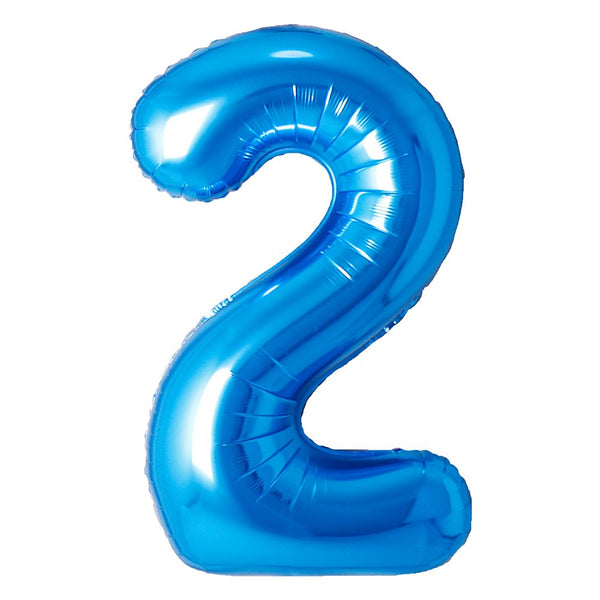 34" Foil Mylar '2' Number Helium Balloon (more colors)