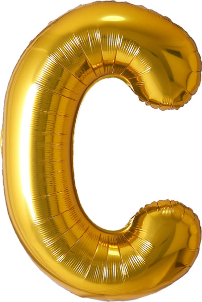 34 inch gold foil mylar letter C helium balloon for pick up and delivery in Pittsburgh PA