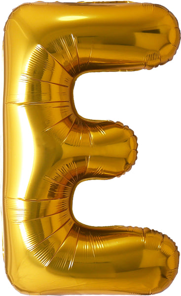 34 inch gold letter E foil mylar helium balloon for pick up or delivery in Pittsburgh