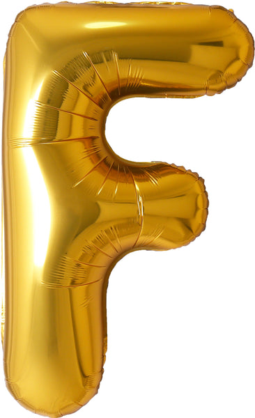 34 inch gold letter F foil mylar helium balloon for pick up and delivery in Pittsburgh PA