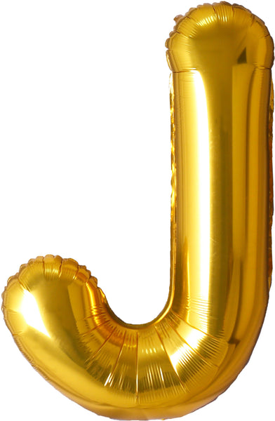 34 inch gold letter J foil mylar helium balloon for pick up and delivery in Pittsburgh PA