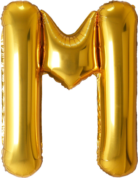 34 inch gold letter M foil mylar helium balloon for pick up and delivery in Pittsburgh PA