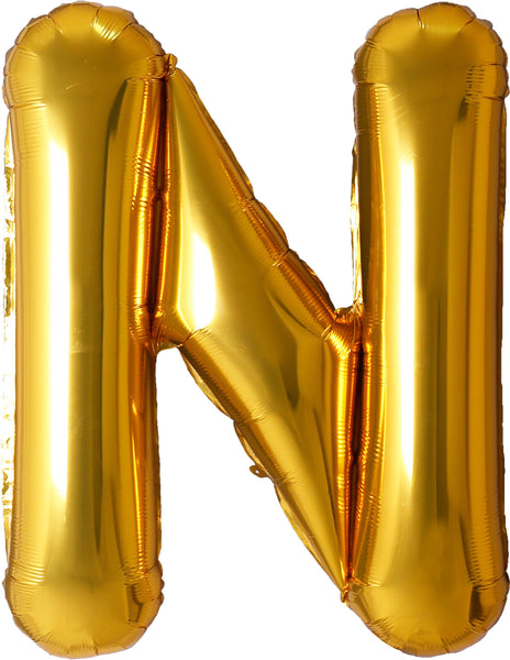 34 inch gold letter N foil mylar helium balloon for pick up and delivery in Pittsburgh PA