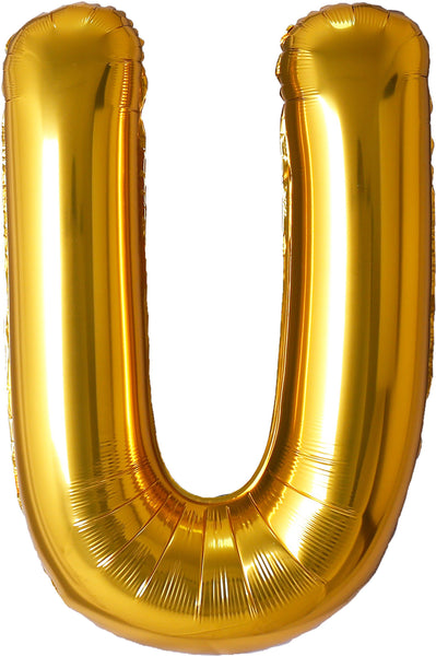34 inch gold letter U foil mylar helium balloon for pick up or delivery in Pittsburgh PA