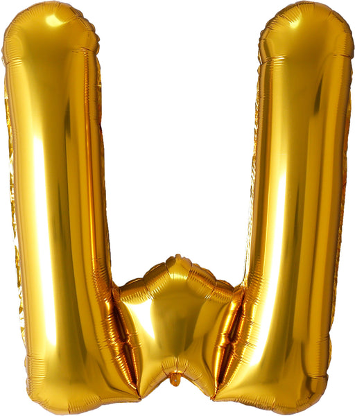34 inch gold letter W foil mylar helium balloon for pick up and delivery in Pittsburgh PA