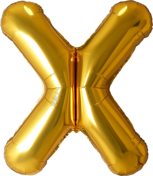 34 inch gold letter X foil mylar helium balloon for pick up or delivery in Pittsburgh PA
