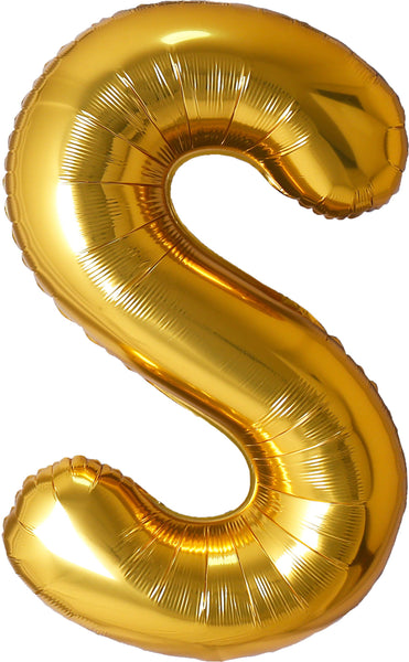 34" Foil Mylar Gold Letter 'S' Balloon