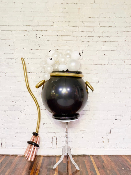 36 inch witch halloween balloon cauldron with witch broom for delivery and pick up in pittsburgh