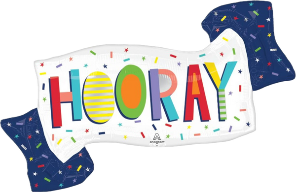 39 inch colorful confetti hooray foil helium balloon for pick up and delivery in pittsburgh