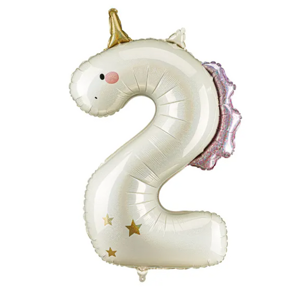40 inch unicorn foil helium number 2 balloon delivery pittsburgh