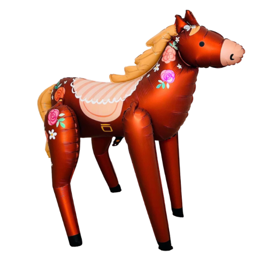 40x42 inch standing air filled foil horse and flower with saddle balloon for delivery or pickup in pittsburgh