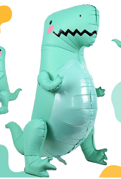 43" Mint and pink articulating Dinosaur T-Rex Foil Balloon for pick up or delivery pittsburgh
