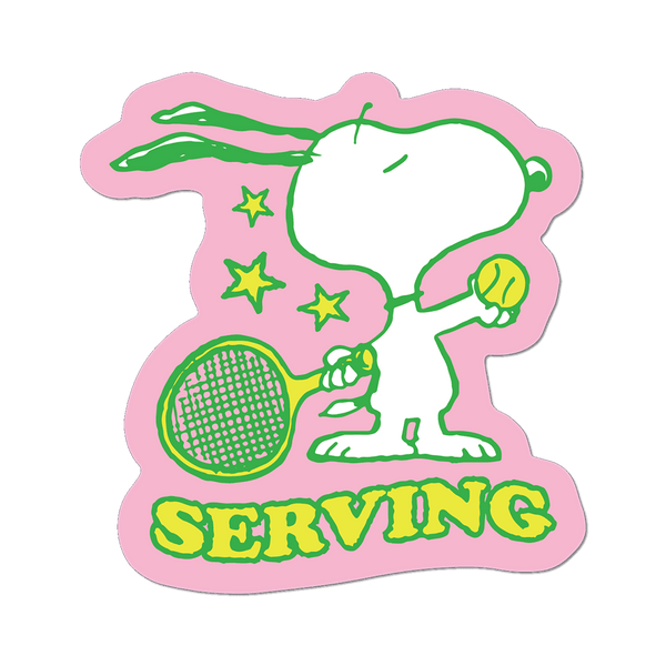Snoopy “Serving” Tennis Vinyl Sticker