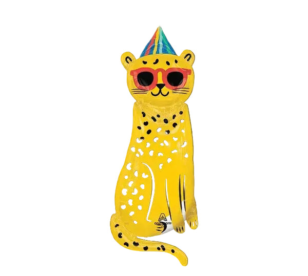 45 inch cheetah party sunglasses helium filled foil mylar balloon for delivery and pick up in Pittsburgh
