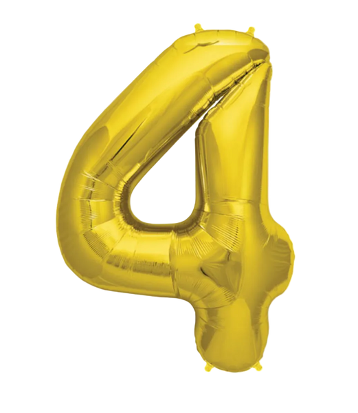 gold four foil number helium balloon delivery pittsburgh