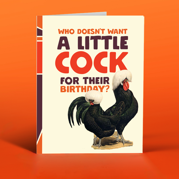 A LITTLE COCK Birthday Card