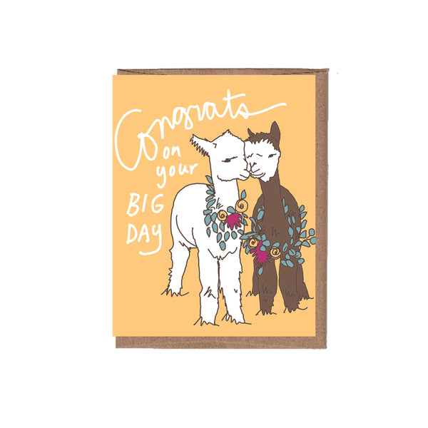 Llama Wedding Congratulations Card